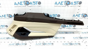 Arch trim rear right upper BMW X7 G07 19-22 leather, Mokka/Canberra-beige, wood insert, driftwood, tears, corrosion