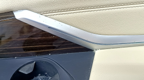 Arch trim rear right upper BMW X7 G07 19-22 leather, Mokka/Canberra-beige, wood insert, driftwood, tears, corrosion