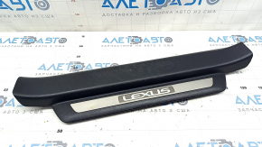 Door sill trim front left Lexus RX350 RX450h 10-15 black with chrome trim, bump, scratches