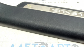Door sill trim front right Lexus RX350 RX450h 10-15 black with chrome trim, bump, scratches, broken mount