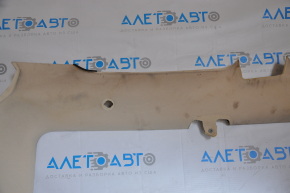 Tesla Model S 12-15 ceiling trim pre-restoration, under panorama, beige, under chemical treatment, tear of fastening, fabric peeled off