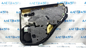 Door trim card rear left Lexus RX350 RX450h 10-15 black, leather, armrest gray, type 1, scratches, tear, broken guide