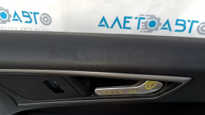 Door trim card front right Ford Edge 15-18 black, armrest leather, dents, bumps, scratches