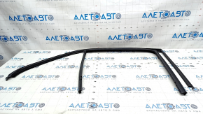 Upper rear left door molding Mercedes W167 GLE 350 450 20-23 black gloss, with glass seal