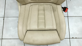Passenger seat BMW X7 G07 19-22 without airbag, electric, heated, memory, leather, Canberra-beige, Comfort, driftwood, non-working electrics, torn, dry-cleaned, no runner drive, above