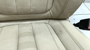 Passenger seat BMW X7 G07 19-22 without airbag, electric, heated, memory, leather, Canberra-beige, Comfort, driftwood, non-working electrics, torn, dry-cleaned, no runner drive, above