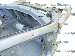 Front right quarter Tesla Model S 12-15 pre-rest RWD on the body, aluminum panel, silver PMSS, bumpers