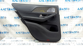 Door trim card rear left Mercedes W167 GLE 350 450 20-23 leather black, insert glossy gray, Burmester, without curtain, dented, tear