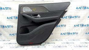 Door trim card rear right Mercedes W167 GLE 350 450 20-23 leather black, insert glossy gray, Burmester, without curtain, without plug, scratches, tears