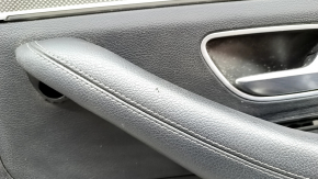 Door trim card rear right Mercedes W167 GLE 350 450 20-23 leather black, insert glossy gray, Burmester, without curtain, without plug, scratches, tears