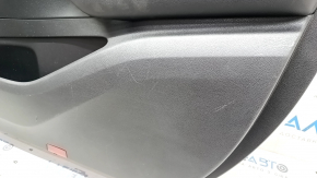 Door trim card front right Mercedes W167 GLE 350 450 20-23 leather black, insert glossy gray, Burmester, without curtain, without plugs, leather tears, scratches