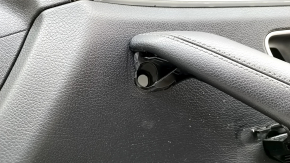 Door trim card front right Mercedes W167 GLE 350 450 20-23 leather black, insert glossy gray, Burmester, without curtain, without plugs, leather tears, scratches
