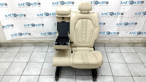 Rear row of seats 2nd row left BMW X7 G07 19-22 without airbag, electric, heated, leather, Canberra-beige, Comfort, driftwood, non-working electrics, dry cleaning, defective headrest leather, no parts