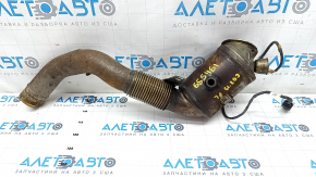 Intake pipe with catalytic converter left BMW X7 G07 19-22 N63 rusty, with lambda probe, lambda protection is dented