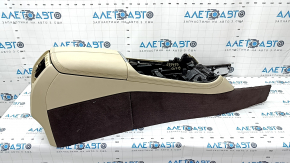 Central console armrest BMW X7 G07 19-22 leather with heating, Mokka/Canberra-beige, tears, scratches, for dry cleaning