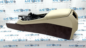 Central console armrest BMW X7 G07 19-22 leather with heating, Mokka/Canberra-beige, tears, scratches, for dry cleaning