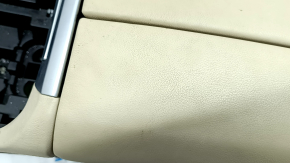 Central console armrest BMW X7 G07 19-22 leather with heating, Mokka/Canberra-beige, tears, scratches, for dry cleaning