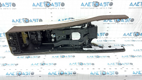 Central console armrest BMW X7 G07 19-22 leather with heating, Mokka/Canberra-beige, tears, scratches, for dry cleaning