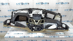 Torpedo front panel without AIRBAG BMW X7 G07 19-22 for projection, Mokka/Beige, corrosion, broken, tears, scratches, for dry cleaning