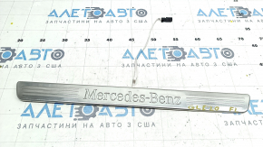 Outer door sill trim front left Mercedes W167 GLE 350 450 20-23 chrome with backlight, scratches, broken guides
