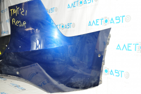 Rear bumper bare top Tesla Model Y 20- blue PPSB, for 6 parking sensors, broken fasteners, dented