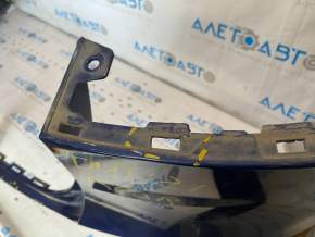 Rear bumper bare top Tesla Model Y 20- blue PPSB, for 6 parking sensors, broken fasteners, dented