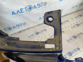 Rear bumper bare top Tesla Model Y 20- blue PPSB, for 6 parking sensors, broken fasteners, dented