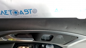 Door trim card front left Ford Fusion mk5 13-16 black with black insert cloth, armrest leather, molding gray gloss, dents, bumps, scratches