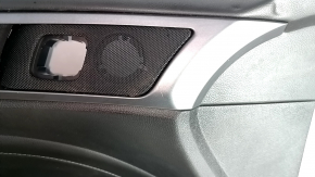 Door trim card front left Ford Fusion mk5 13-16 black with black insert cloth, armrest leather, molding gray gloss, dents, bumps, scratches