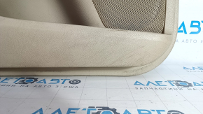 Door trim card front left Ford Fusion mk5 13-16 beige with beige insert cloth, armrest leather, molding gray structure, dents, bumps, abrasions, for cleaning