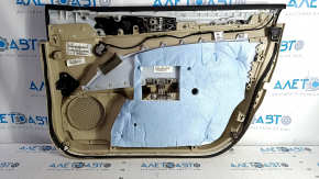 Door trim card front left Ford Fusion mk5 13-16 beige with beige insert cloth, armrest leather, molding gray structure, dents, bumps, abrasions, for cleaning