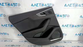 Door trim card rear left Audi A5 F5 17-19 5D leather black, insert under black wood, Bang and Olufsen, butts