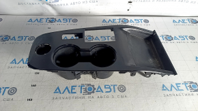 Center console cup holder trim Nissan Rogue 21-23 AWD Japan built, gloss black, bumps, sand