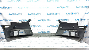 Bare front bumper Audi A4 B9 17-19 without washers, for 4 parking sensors, black, broken mount, scratches