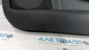 Door trim card front right Ford Edge 15-18 black leather, armrest leather, with beige insert, dents, scuffs, bumps, scratches, needs cleaning