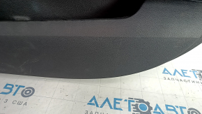 Door trim card front right Ford Edge 15-18 black leather, armrest leather, with beige insert, dents, scuffs, bumps, scratches, needs cleaning