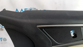 Door trim card front right Ford Edge 15-18 black leather, armrest leather, with beige insert, dents, scuffs, bumps, scratches, needs cleaning