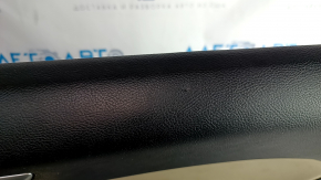 Door trim card front right Ford Edge 15-18 black leather, armrest leather, with beige insert, dents, scuffs, bumps, scratches, needs cleaning