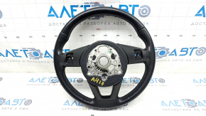 Bare steering wheel Audi A4 B9 17 - leather, black, scratches, bumps