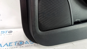 Door trim card front right Ford Edge 15-18 black leather, armrest leather, bumps, scratches, whitened plastic