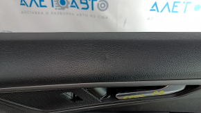 Door trim card front right Ford Edge 15-18 black leather, armrest leather, bumps, scratches, whitened plastic