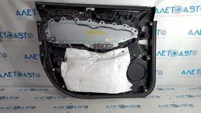 Door trim card front right Ford Edge 15-18 black leather, armrest leather, bumps, scratches, whitened plastic