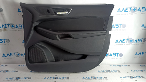 Door trim card front right Ford Edge 15-18 black leather, armrest leather, bumps, scratches, nicks