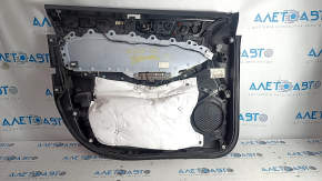 Door trim card front right Ford Edge 15-18 black leather, armrest leather, bumps, scratches, nicks
