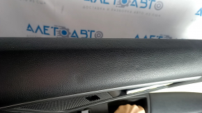 Door trim card front right Ford Edge 15-18 black leather, armrest leather, with beige insert, dents, bumps, scratches, broken fastener