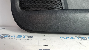 Door trim card front right Ford Edge 15-18 black leather, armrest leather, with beige insert, dents, bumps, scratches, broken fastener