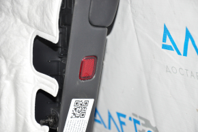 Door trim card front left Tesla Model Y 20 - black leather, with backlight, matte lining, with suede insert, with window lift control, with door opening button, scuffs, broken handle housing