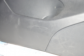 Door trim card front left Tesla Model Y 20 - black leather, with backlight, matte lining, with suede insert, with window lift control, with door opening button, scuffs, broken handle housing