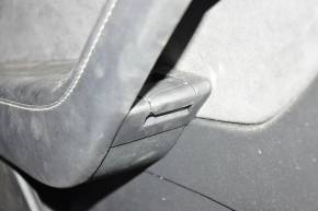Door trim card front left Tesla Model Y 20 - black leather, with backlight, matte lining, with suede insert, with window lift control, with door opening button, scuffs, broken handle housing