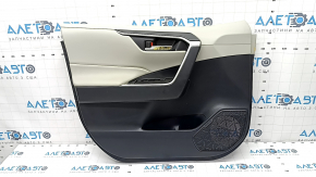 Door trim card front left Toyota Rav4 19 - black and gray leather, worn, needs cleaning